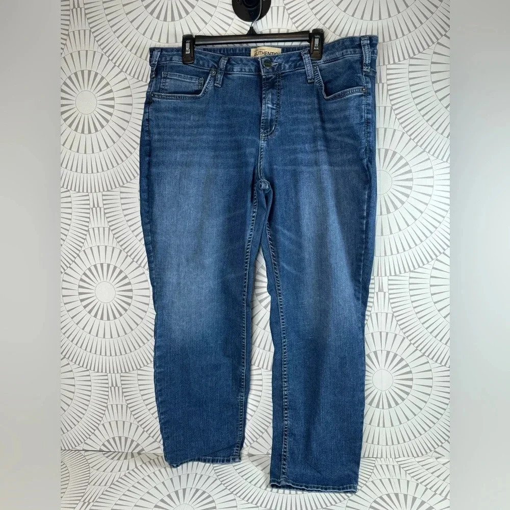 Silver AUTHENTIC Women’sThe Curvy‎ Mid Slim Straight Jean Size 20W/L27